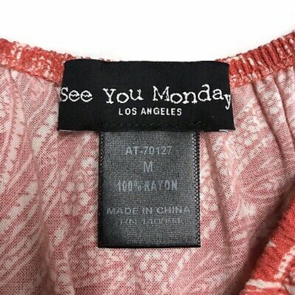 See You Monday Coral and Cream Fringed Rom… - Picture 6 of 6